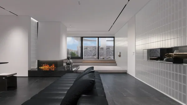 在黑白空间里，藏一处山水相聚 · 设计效果图
