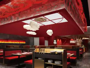 红色穹顶下的热烈餐厅 · 案例与风格参考