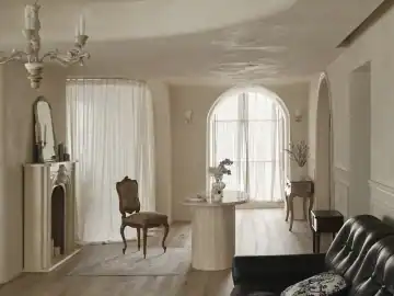 奶白拱窗中的复古场景 · 实景照片