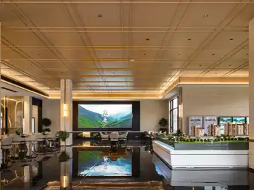 暖金网格中的整齐会客 · 实景照片