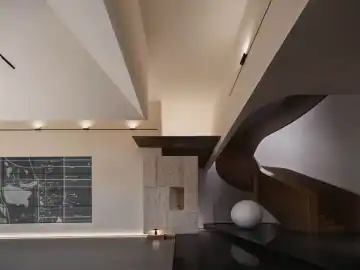 水景与层叠体块的东方展示空间 · 实景照片