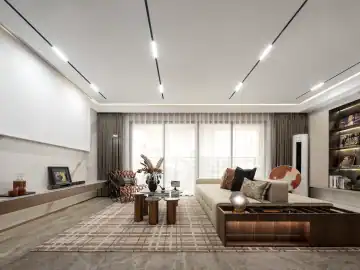 暖木与线性灯光的整齐居所 · 实景照片