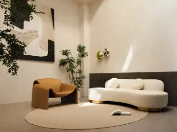 一束光里的圆润会客角 · 实景照片