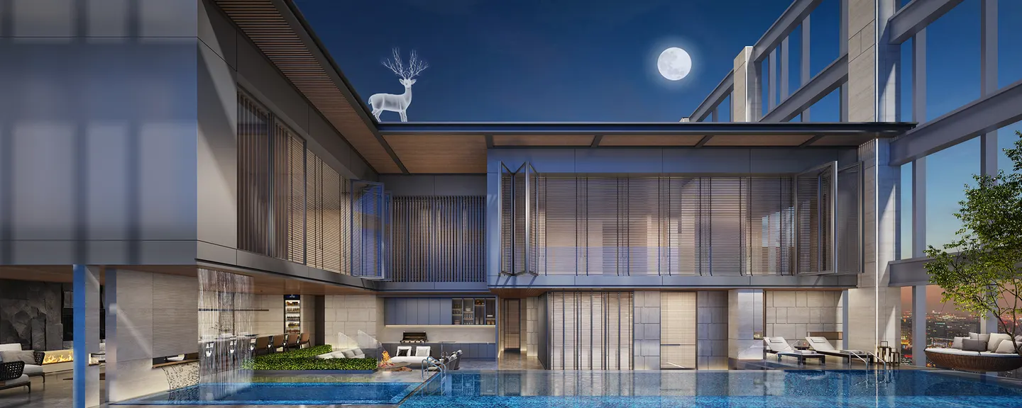 挑空窗景里的丰盈会客 · 实景照片 · 空间细节
